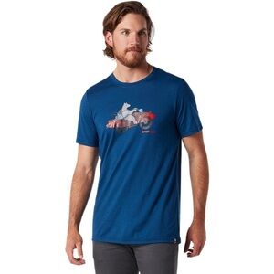 Smartwool Merino Sport 150 Motor Bear Graphic T-Shirt Blue Size XL